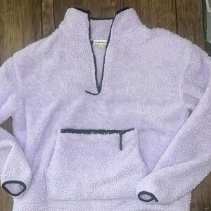 L purple sherpa pullover